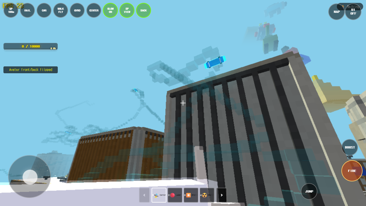 The imported Tazader City block structures rendered inside a live Rail Planet session.